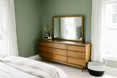 اتاق خواب میهمان سبز Sage ما با مبلمان میانه قرن - میراندا شرودر