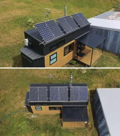 پنل های خورشیدی روی سقف به این خانه کوچک اجازه می دهد تا از شبکه خارج شود
