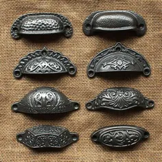 ANTIQUE CAST IRON CABINET CUP PUBL HANDLES درب کابینت آشپزخانه VICTORIAN STYLE