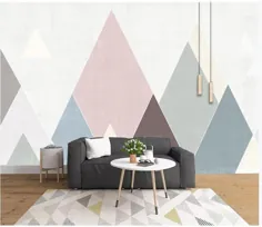 منظم مثلث هندسه نقاشی دیواری هندسه کوه منظره تصویر زمینه مهد کودک دکور دیوار نقاشی دیواری