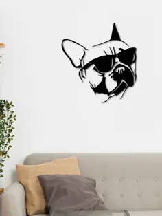 هدیه تزیین هنر دیواری فلزی بولداگ سگ خنک در 23.5 اینچ - آن را سفارشی کنید!