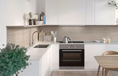 طرح های Backsplash آشپزخانه لمینیت DIY - یک گزینه کاشی Backsplash