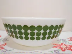 Pyrex Vintage Green Dot 404 4qt Mixing Bowl Dots Green Pyrex |  اتسی