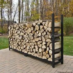 Woodhaven Black Firewood Rack - 8 '|  Woodland Direct
