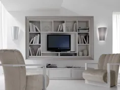 کابینت تلویزیون چوبی دیواری و دارای قفسه GRETA توسط CorteZari