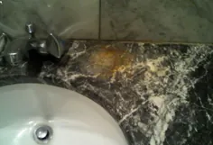 Stain from Soap on Marble Vanity (فرسایش موضعی)