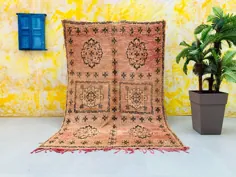 فرش 6x8 عتیقه مراکشی - فرش منطقه - فرش Vintage Boujad - فرش Beni Ourain - فرش Berber - فرش قبیله ای - فرش Bohemian - فرش دستباف شرقی