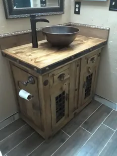 غرورهای حمام غرور تک ظرفشویی خاکستری چوبی |  eBay