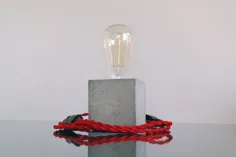 لامپ بتونی لامپ Mid Century Lamp لامپ بتونی لامپ ادیسون |  اتسی