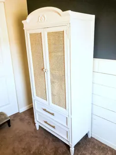 DIY Cane Armoire Makeover »The Tattered Pew