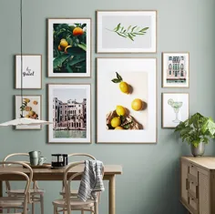 مجموعه ای از 8 گالری سبز A3 A4 A5 Wall Wall Tropical Wall |  اتسی
