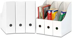 جعبه سازمان دهنده دارنده پرونده مجله سفید لوازم خانگی ساده (بسته 6)