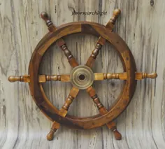 فرمان کشتی چوبی 24 "قایق دیواری برنجی چوبی دزد دریایی دریایی | eBay