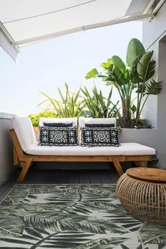 Ruggable - روکش و پد فرش قابل شستشو |  فرش سبز کف خرما در فضای باز |  مقاوم در برابر لک |  ناهموار |  6'x9 '
