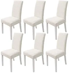 روکش های صندلی ناهار خوری روکش صندلی های کششی تزئینی قابل شستشو صندلی های الاستیک صندلی پارسنس ، روکش صندلی اتاق ناهارخوری برای هتل ، مراسم (6 ، خاکی)