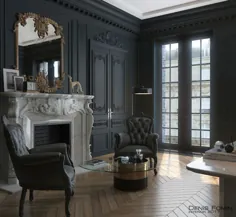 طراحی داخلی پاریس سیاه برای دفتر خانه |  دکوهولیک