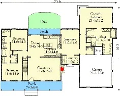 Plan 6220V: طرح خانه 3 تخته با اتاق خواب مستر خصوصی