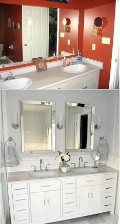 قبل و بعد از تغییر حمام کوچک سبک بزرگ