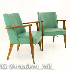 صندلی های استراحت گاه به گاه مدرن Kroehler Mid Century - جفت