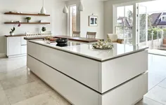 طرح آشپزخانه گردو و سفید ، ویمبلدون |  آشپزخانه های Brayer