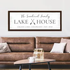 تابلو سفارشی دریاچه خانه تابلو تزئینی دریاچه خانه |  اتسی