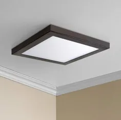 چراغ سقفی در فضای باز LED Platter 13 "Square Bronze - # 61X61 | لامپ های Plus