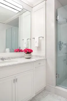 پیشخوان مرمر خاکستری - انتقالی - حمام - طراحی داخلی بلر هریس