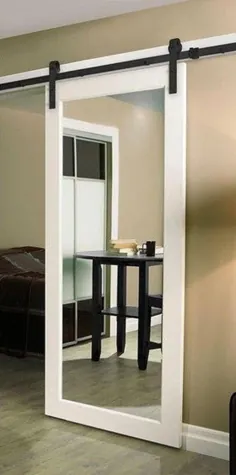 آینه جلو با آینه کشویی درب انبار کشویی مدرن خانه درب کشویی انبار کشویی - فقط 1 درب ساخته شده