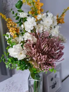 گل مصنوعی گل آرایی با گلدان Protea Tall |  اتسی