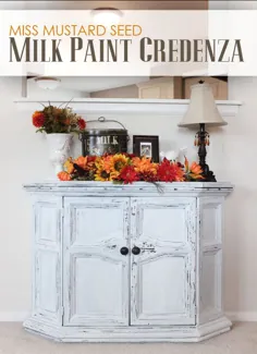 Foyer Credenza Makeover با رنگ شیر آهنین
