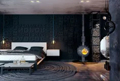 15+ طراحی اتاق خواب مردانه باشکوه با ایده های طرح های رنگی سیاه - طراحی و تزئین