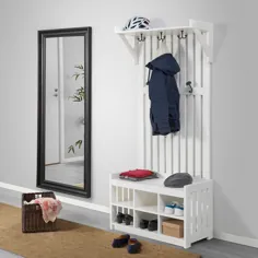 قفسه کت PANGET با نیمکت نگهداری کفش ، سفید ، 331 / 2x161 / 8x783 / 4 "- IKEA