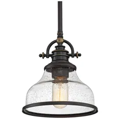 آویز مینی برنز Quideel Grant 8 "Wide Palladian Bronze - # 67T42 | Lamps Plus