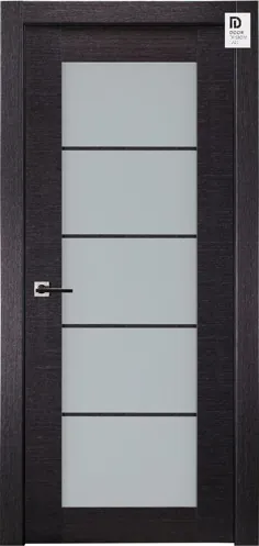 درب داخلی و داخلی "Avanti 5 Lite Vetro Black Apricot" با شیشه مات مات ، فرانسوی ، روکش چوب طبیعی • Belldinni