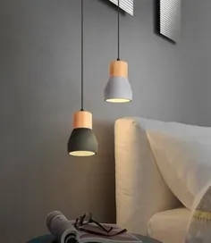 چراغ آویز بتونی چوبی ، چند رنگ