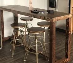 میز نوار چوبی اصلاح شده در پیشخوان رستوران های استانی |  اتسی