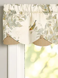 Aviary Rod Pocket Layered Scalloped Valance - Ivory - 52in W W 15in L - فروشگاه کشور ورمونت