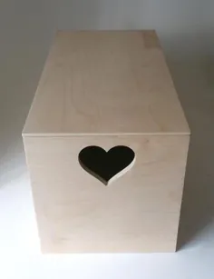 جعبه چوبی با درب و دستگیره های قلب 20 "x 10" x 11 "اسباب بازی جعبه ذخیره سازی جعبه حمل صندوق عقب (20x10x11" جعبه چوبی با درب. دستگیره های قلب. ناتمام)