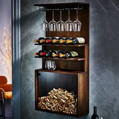قفسه نوشیدنی دیواری و ظروف نرم افزاری با چوب پنبه گیر