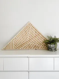 مثلث هنر چوب طبیعی مدرن |  نمایشگر دیوار چوبی