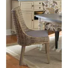 صندلی ناهار خوری بافته شده در کلبه سلیمان با شستشوی خاکستری صندلی بالشتک (ست 2 عددی) - Walmart.com