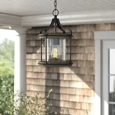 Donelson Black / Grey Grey 1 -Bobb 15 "H Outdoor Hanging Lantern