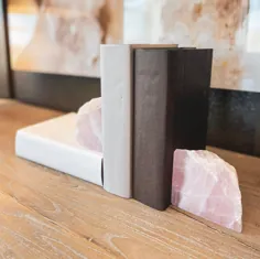 Bookends Pink Rose Quartz Bookends Pink Crystal Bookends |  اتسی