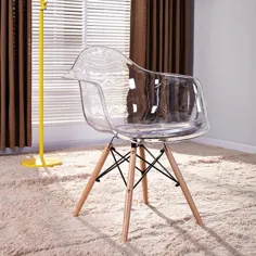 صندلی ناهار خوری صندلی شفاف صندلی ناهار خوری ch-AIR MMM صندلی طراحی خلاق ساده (رنگ: خاکستری)