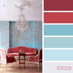بهترین طرح های رنگی اتاق نشیمن - قرمز ونیزی و آبی
