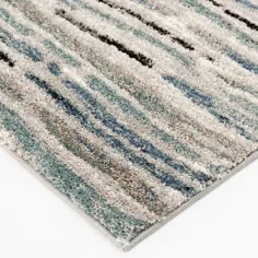 Home Decorators Collection Shoreline Grey / Multi 5 ft. x 7 ft. Striped Area Rug-1203LT58HD.101 - The Home Depot