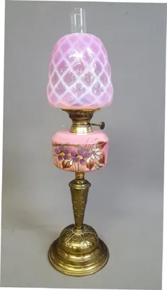 چراغ روغن تزئینی گلدار با الماس اپال در حدود 1880 - 02 مارس 2019 |  حراج جی اندرسون در MN