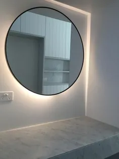 آینه گرد دایره ای مشکی مدرن |  اندازه های مختلف