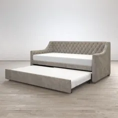Little Seeds Monarch Hill Ambrosia Upholstered Daybed and Trundle ، Light Grey Velvet ، Twin - Walmart.com