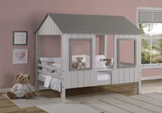 زیر شیروانی برای اتاق خواب بچه ها - تمام عیار خاکستری دو رنگ تمام شده.  الهام بخش عالی اتاق کودکان!